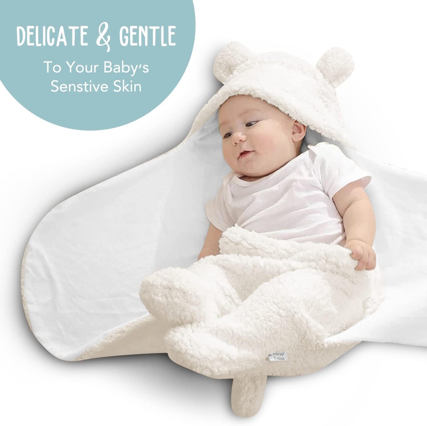 Baby Swaddle Blanket | Ultra-Soft Plush Essential for Infants 0-6 Months | Receiving Swaddling Wrap White | Ideal Newborn Registry and Toddler Boy Accessories | Perfect Baby Girl Shower Gift