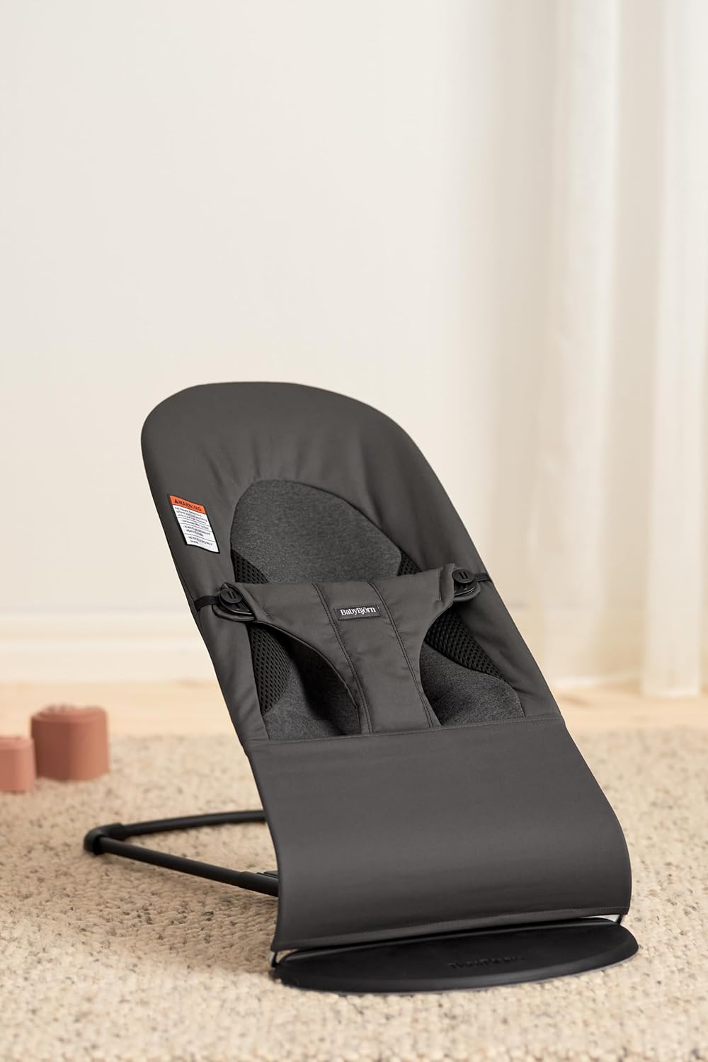 Bouncer Balance Soft, Dark Gray, Woven/Jersey, Tri-Fabric | 2-In-1 Adjustable Baby Bouncer Seat and Toddler Chair, Newborn to Toddler (8-29 Lbs), 4 Positions, Lightweight & Portable