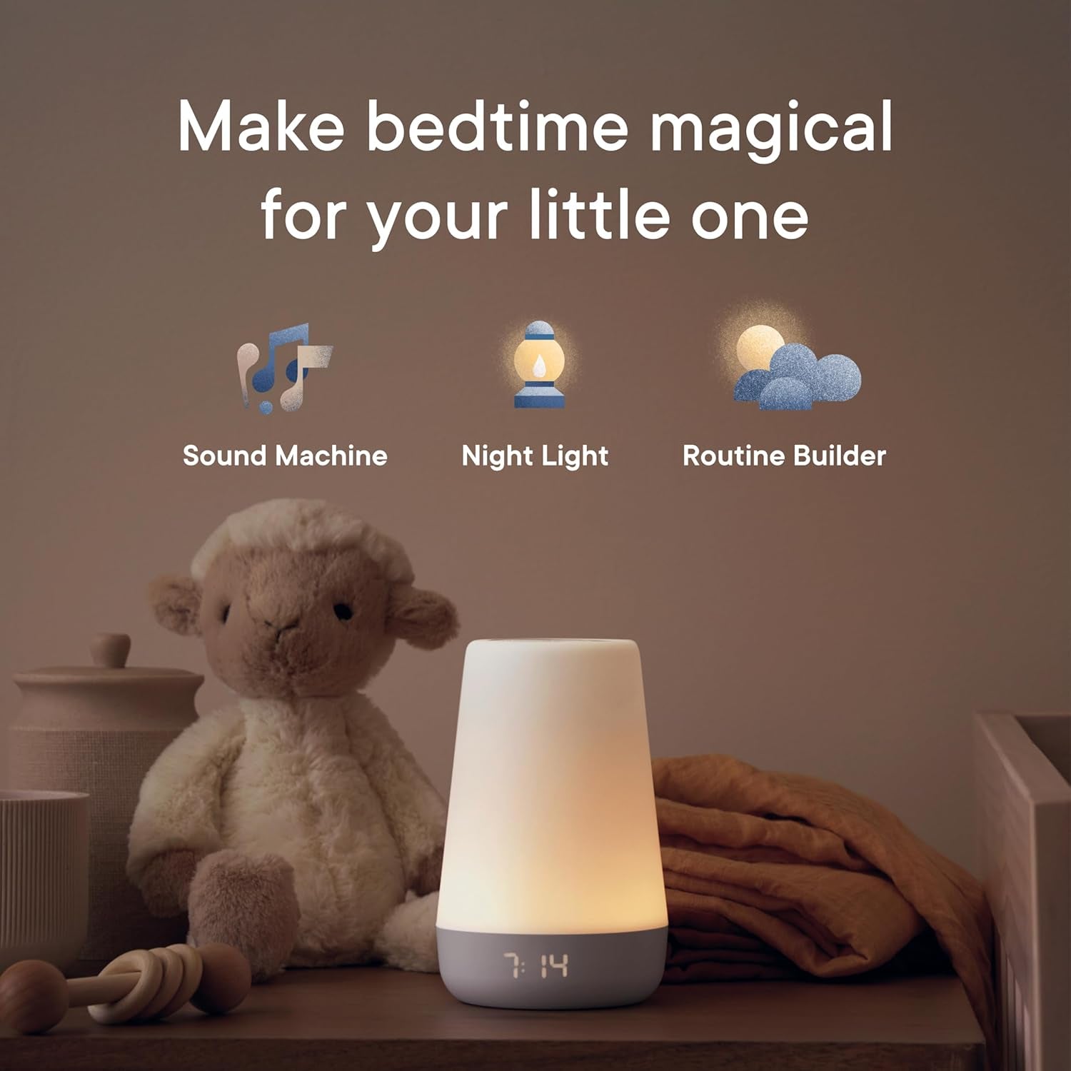 Rest Baby Sound Machine, Night Light | 2Nd Gen | Registry Essential, Sleep Trainer, Routine Builder, Time-To-Rise Alarm Clock, White Noise Soother, Nursery Stories, Toddler Kids Bedroom (Wi-Fi)