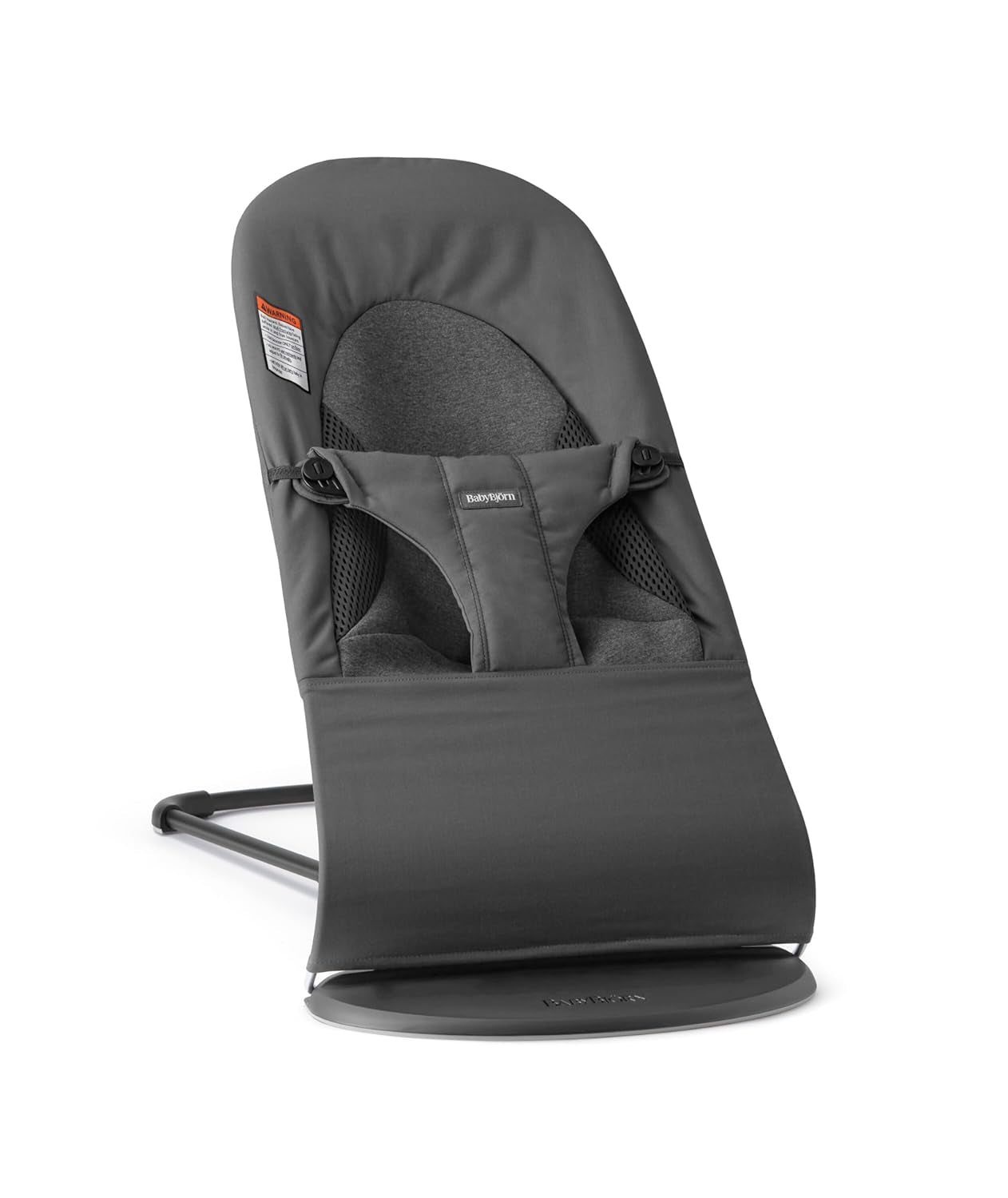 Bouncer Balance Soft, Dark Gray, Woven/Jersey, Tri-Fabric | 2-In-1 Adjustable Baby Bouncer Seat and Toddler Chair, Newborn to Toddler (8-29 Lbs), 4 Positions, Lightweight & Portable